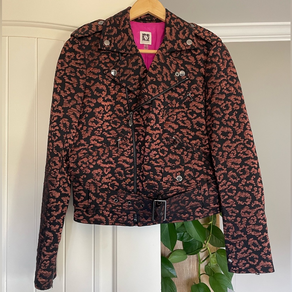 COPY - NWT Anne Klein Animal Print Moto Jacket Size 4